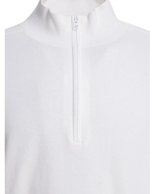 C P Company White Metropolis Quarter-Zip Sweater for men
