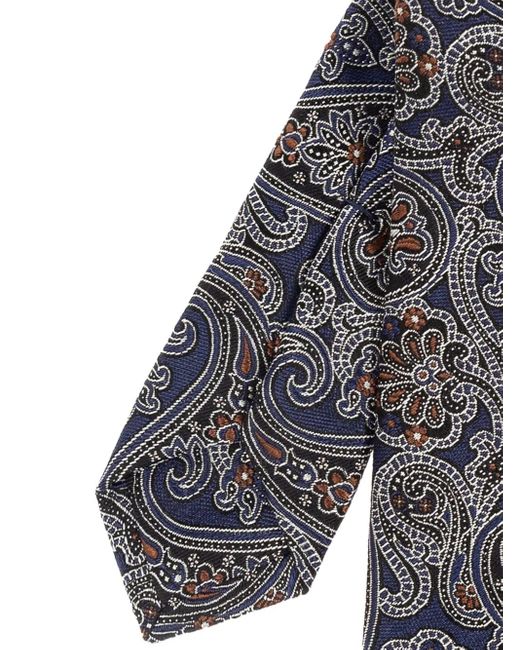 Etro Blue Patchwork Silk Tie for men