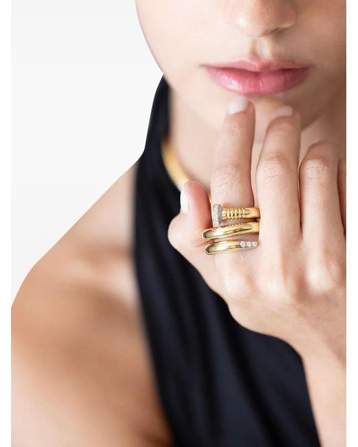 David Webb Metallic Diamond Nail Ring