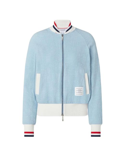 Thom Browne Blue Rwb-Stripe Bomber Jacket