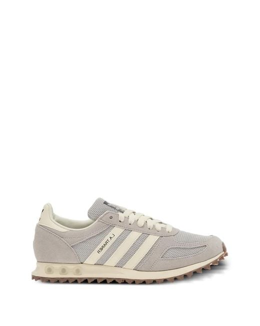 Adidas White La Panelled Sneakers