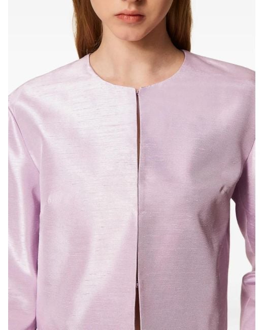 Twinset Pink Shantung Cropped Jacket