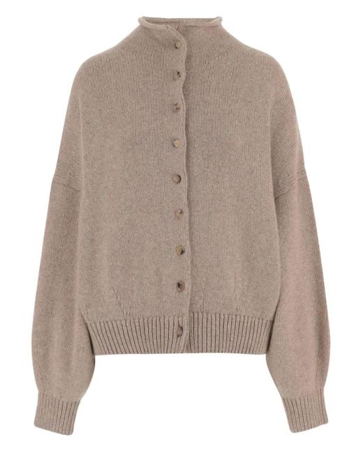 Khaite Brown Nelya Ribbed Cardigan