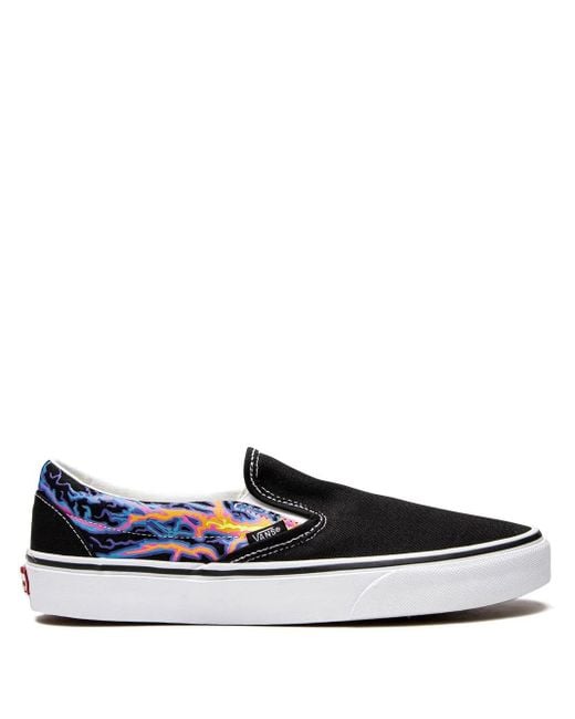 Vans Blue Classic Slip-On "Electric Flames" Sneakers
