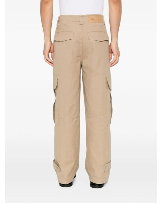 AMI White Panelled Straigh-Leg Cargo Pants for men