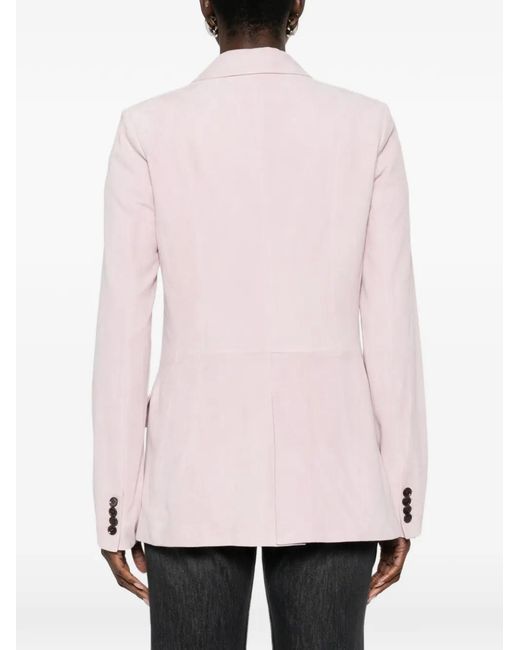 Desa Nineteenseventytwo Pink Suede Blazer