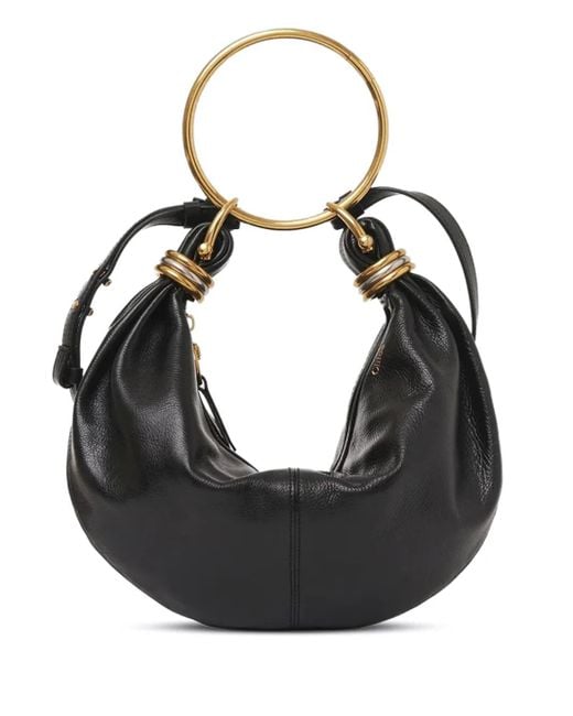Chloé Black Bracelet Small Leather Hobo Bag