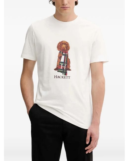 Hackett White Graphic-Print T-Shirt for men