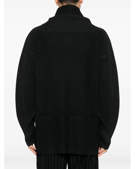 Homme Plissé Issey Miyake Black Roll-Neck T-Shirt for men