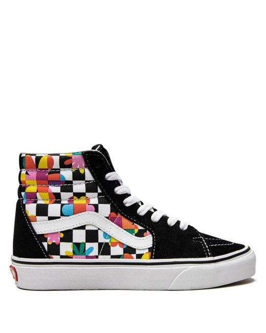 Vans Black Sk8-Hi "Floral Checkerboard" Sneakers for men