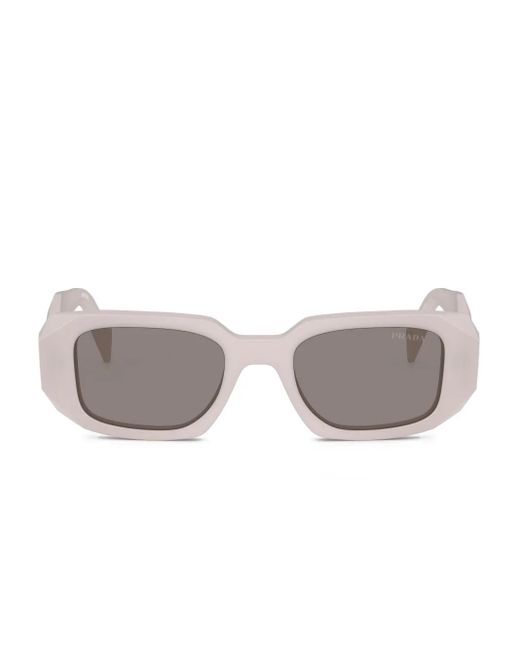 Prada Gray Symbole Geometric-Frame Sunglasses