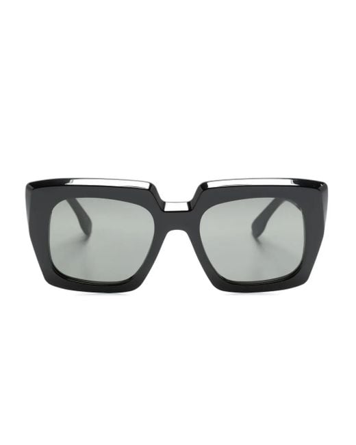 Retrosuperfuture Gray Logo-Print Square-Frame Sunglasses