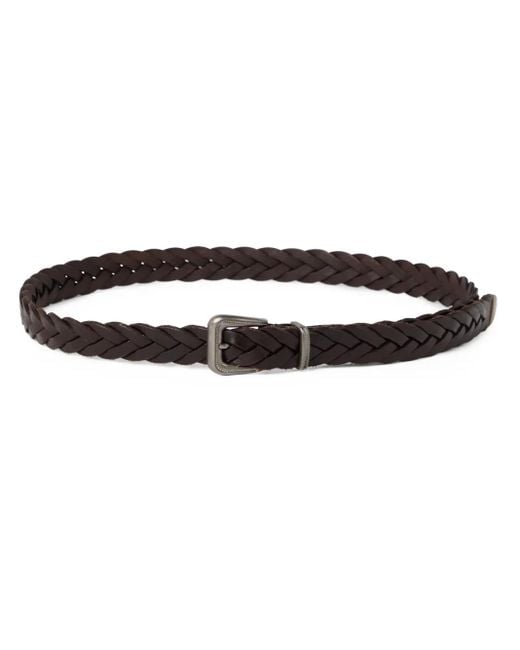 Brunello Cucinelli Brown Braided Leather Belt