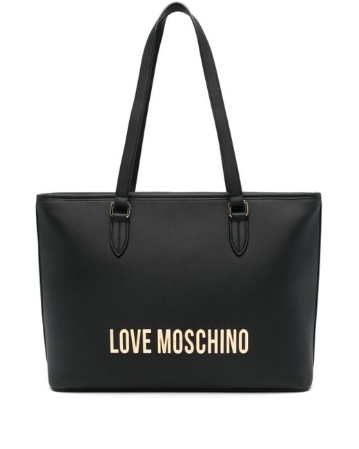 Bolso shopper con letras del logo Love Moschino de color Black