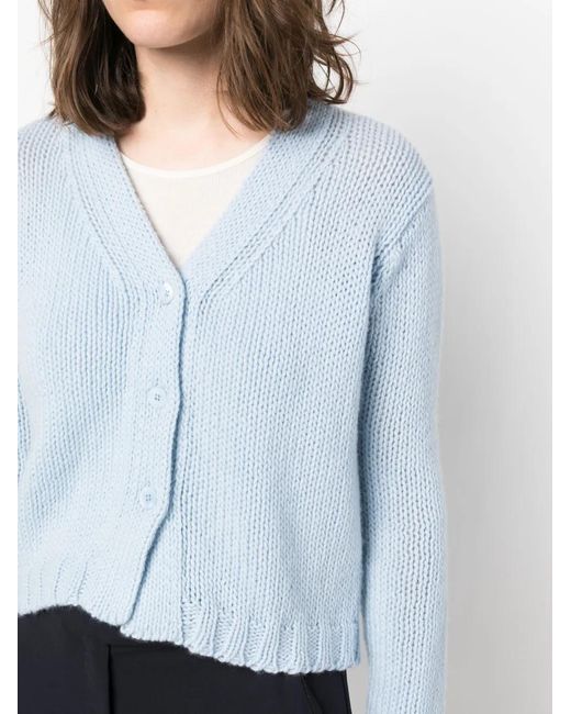 Private 0204 Blue V-Neck Cashmere Cardigan