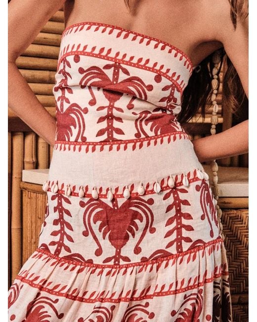 Johanna Ortiz Another Chance Gelaagde Jurk Met Print in het Natural