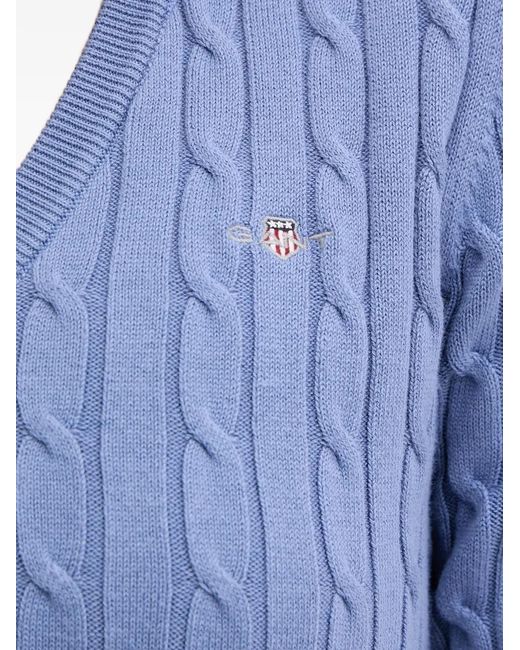 Jersey Con Cuello En V Gant de color Blue