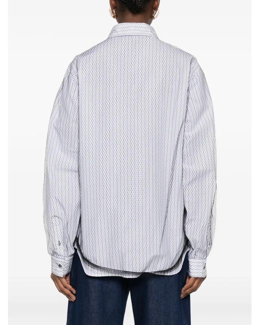 N°21 White Striped Embroidered Shirt
