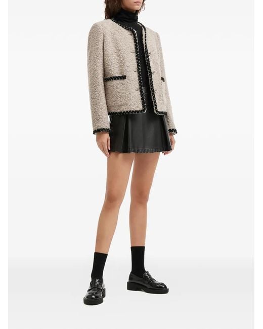 B+ AB Natural Buttoned Contrast Trim Jacket
