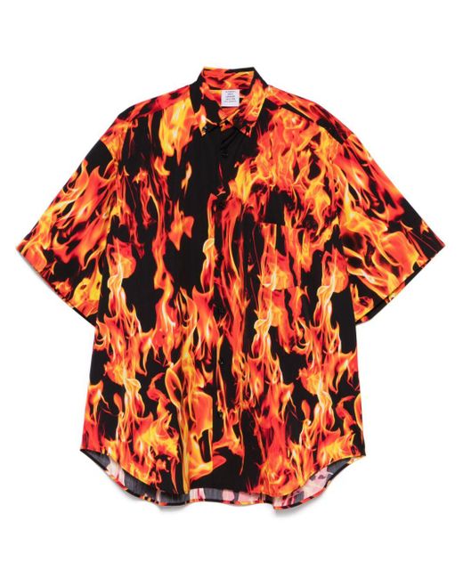Orange printed shirt sale