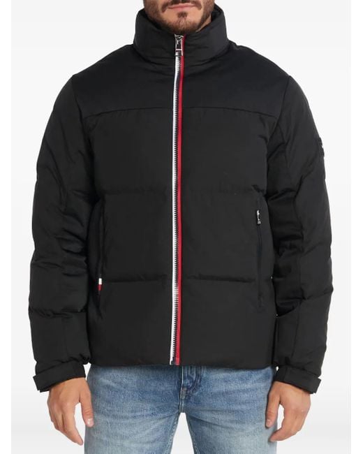 Tommy Hilfiger Black Logo-Embellishment Padded Jacket for men