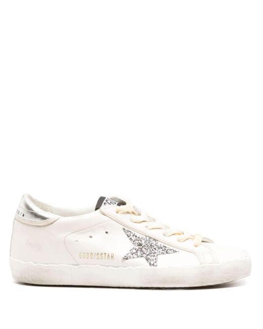 Golden Goose Deluxe Brand Super-star Leren Sneakers in het White