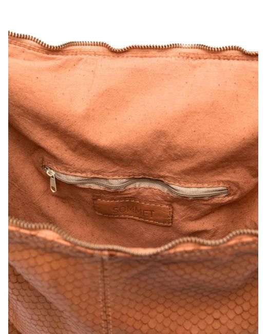 SOMMET Brown Rucksack mit Schlangen-Optik