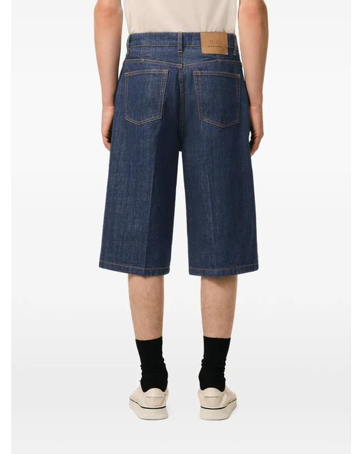 AMI Blue Loose Bermuda Shorts for men