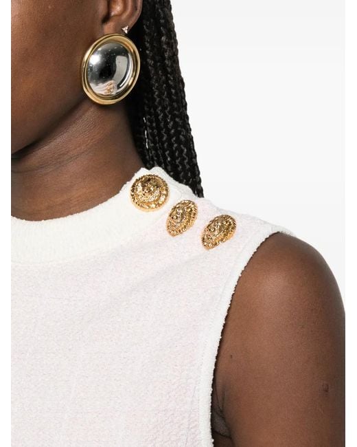 Top con detalle de botones Balmain de color Pink