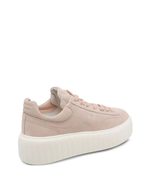 Hogan Pink H-Stripes Platform Sneakers