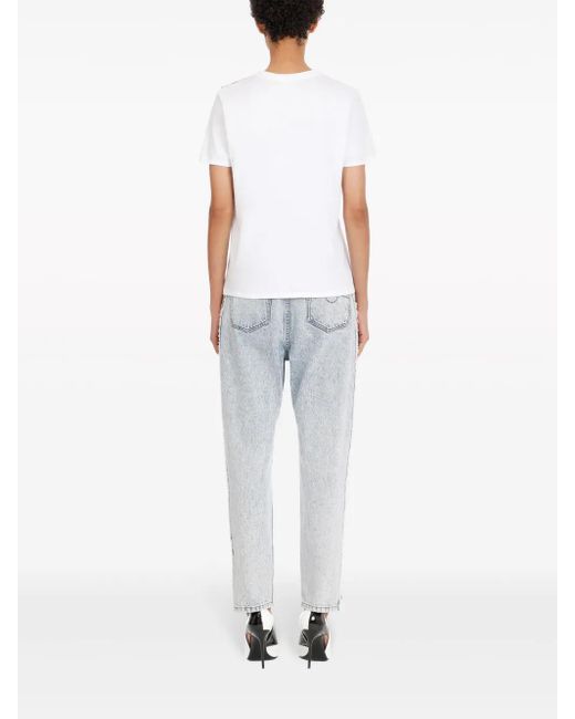 Camiseta con detalle de botón Balmain de color White