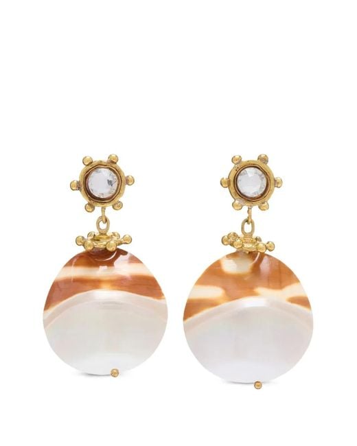 Ulla Johnson Metallic Crystal-Embellished Drop Earrings