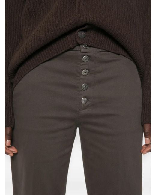Dondup Gray Nima Button-Fly Cropped Trousers