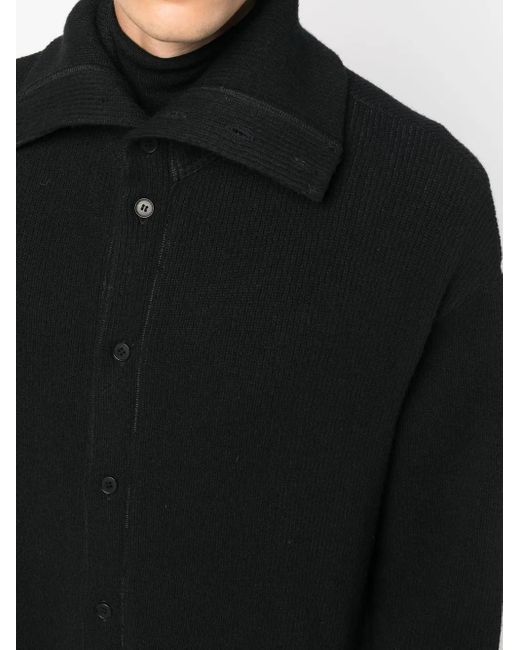 Yohji Yamamoto Black Fine-Knit Ankle-Length Coat for men