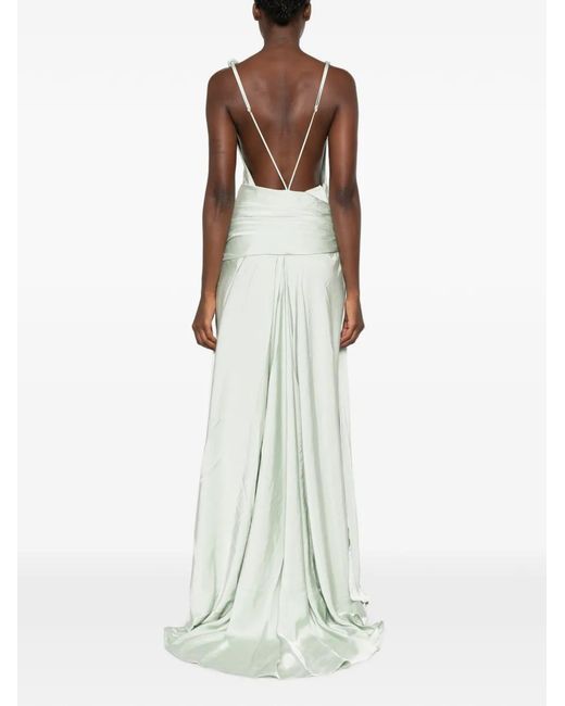 Arcina Ori White Madalena Ruched-Strap Maxi Dress