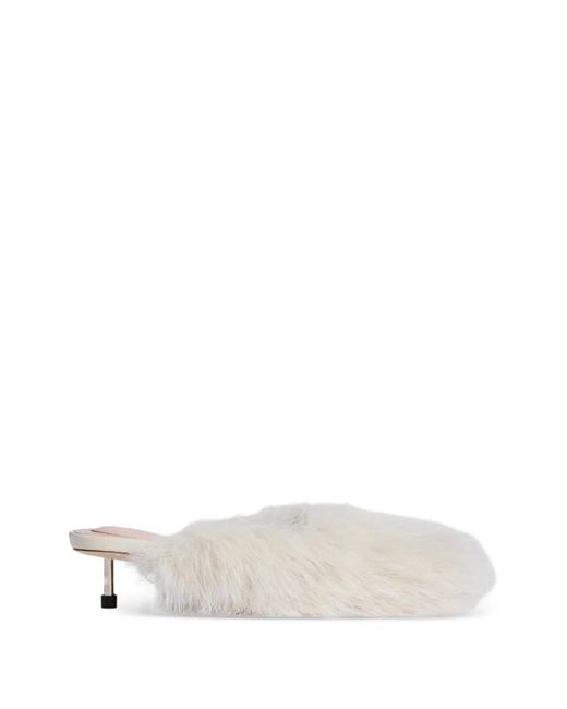 Simone Rocha White Faux-Fur Mules