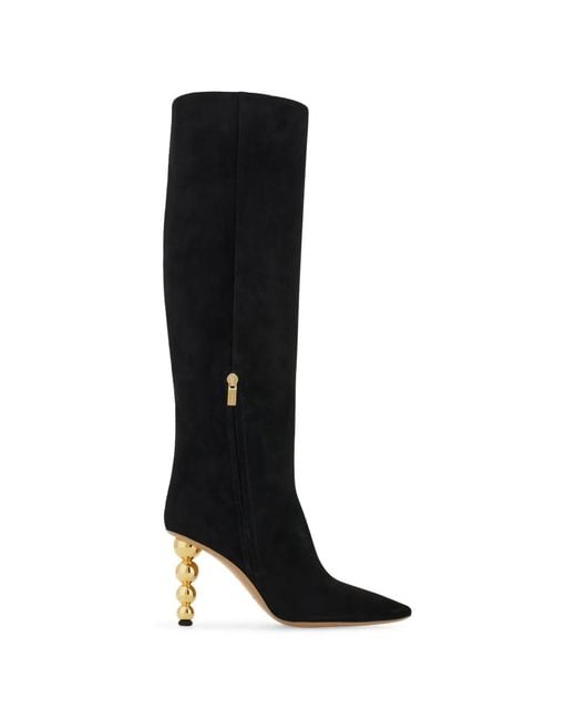 Ferragamo Black Spherical-Heel Boots