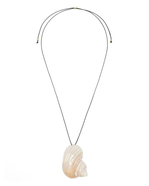 Heaven Mayhem Black Sea Shell-Pendant Necklace