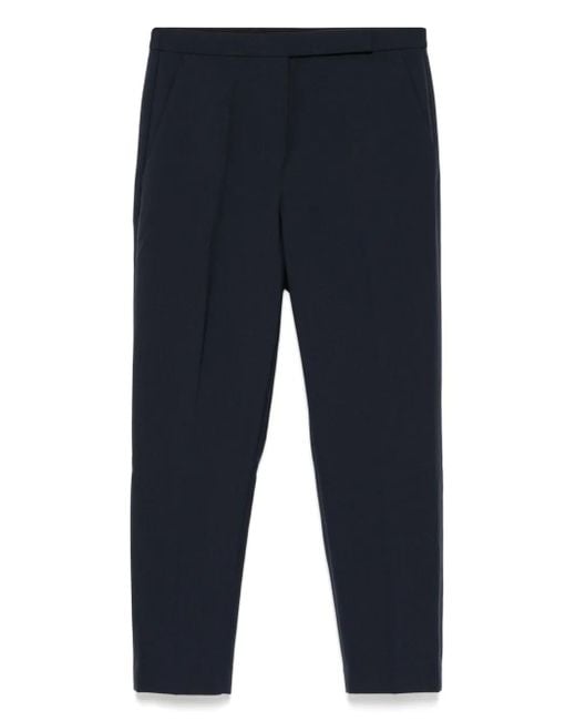Theory Blue High-Waisted Slim Cropped Trousers