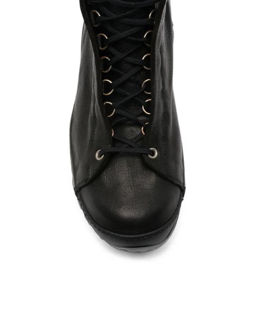 Guidi Black Lace-Up Leather Hiking Boots for men