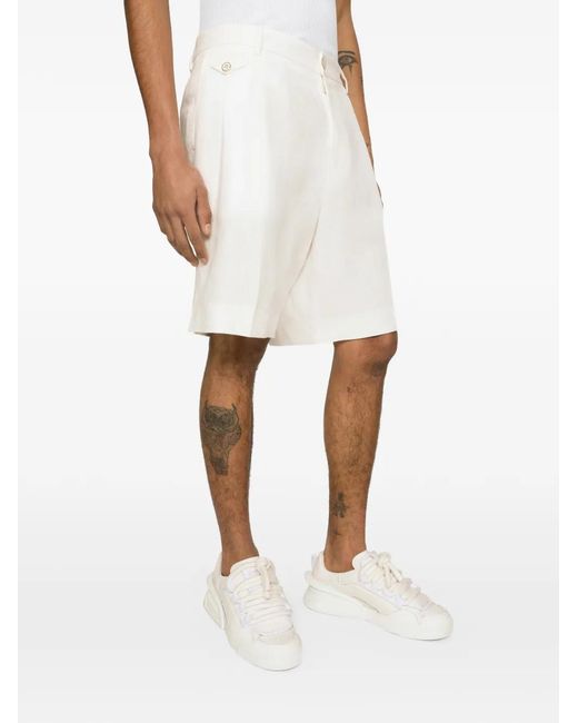 Dolce & Gabbana White Linen Shorts for men