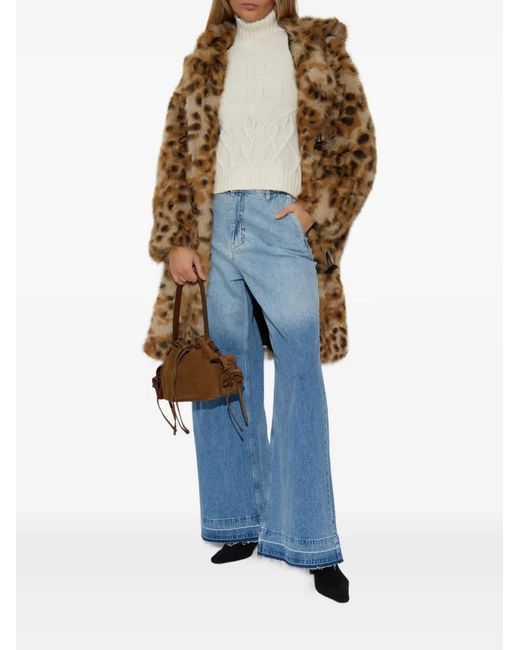 Munthe Natural Leopard-Print Toggle Coat
