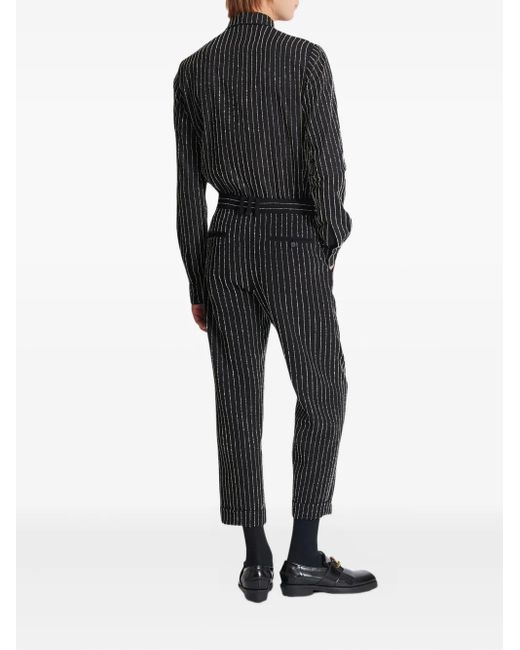 Balmain Hose Mit Kristallstreifen in Gray für Herren