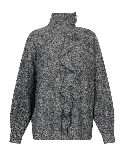 Jersey con cuello alto y volantes Liu Jo de color Gray