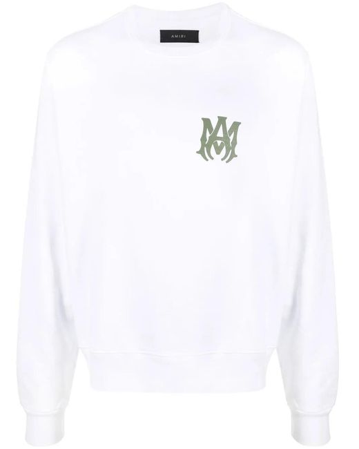 Amiri White Logo-Print Cotton Sweatshirt for men