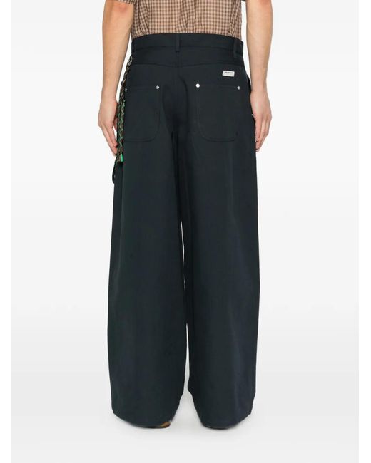 Song For The Mute Gray Charm-Detail Pleated Trousers for men