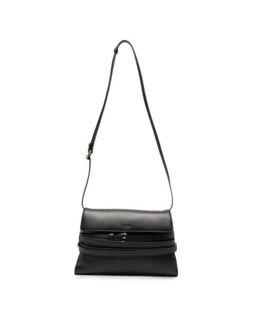 Moschino White Buckle-Detail Cross Body Bag