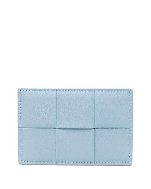 Bottega Veneta Blue Intreccio Leather Wallet - Women's - Calf Leather/lamb Skin