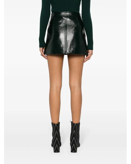 Courreges Green Reedition Vinyl Mini Skirt