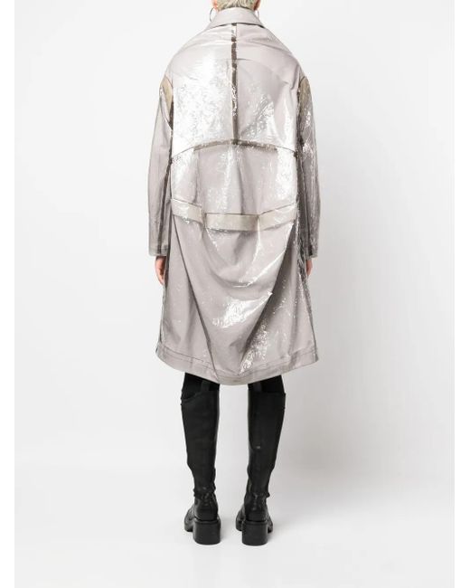 Comme des Garçons Gray Asymmetric Embossed Raincoat